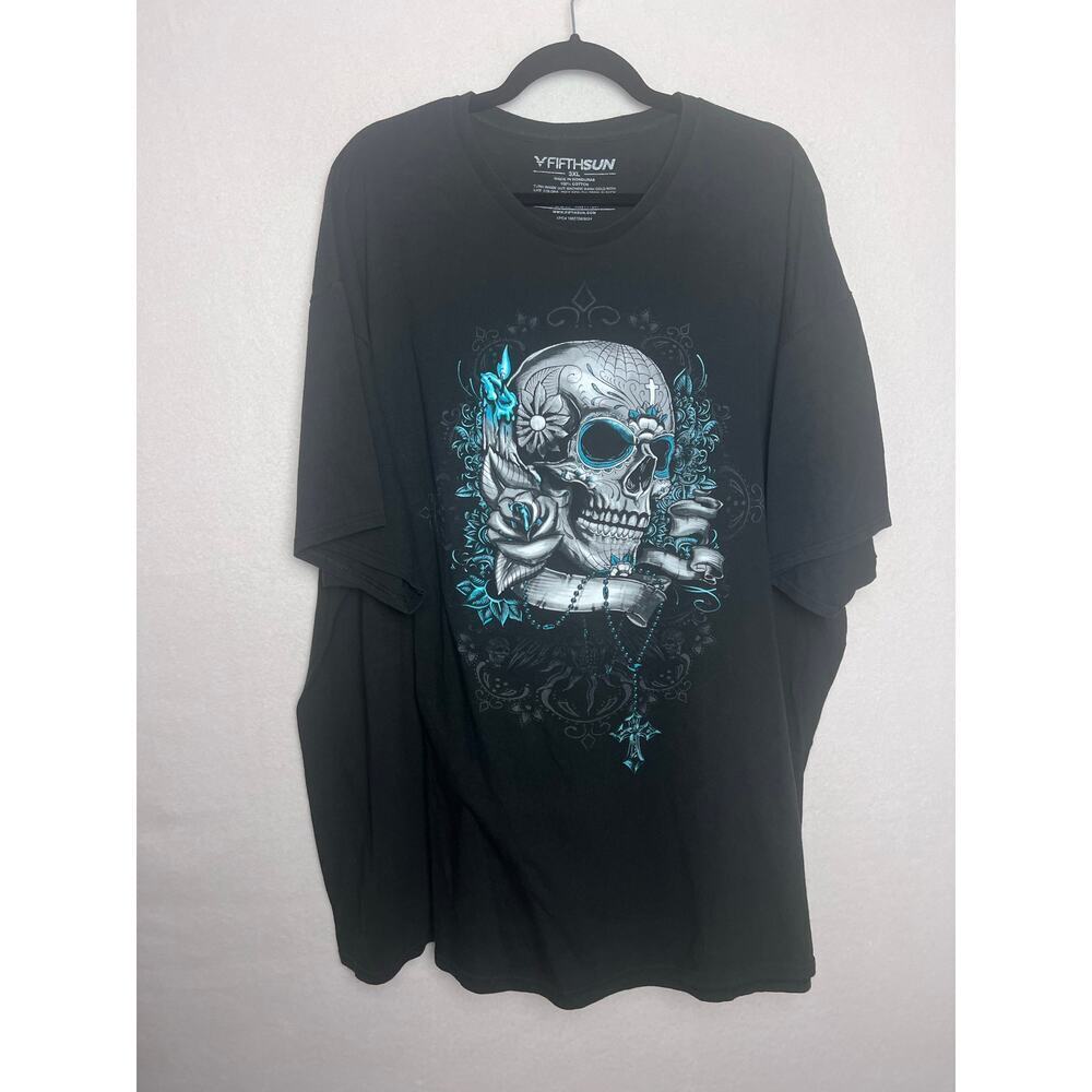 Fifth Sun Men's Black Skull Graphic Short Sleeve T-Shirt Size 3XL